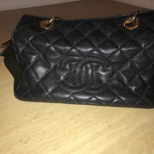 CHANEL Matelasse Chain Hand Bag Black Caviar Skin